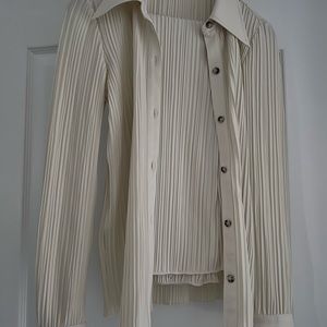 Worn once Anine Bing Nuri Button Down Shirt + Billie Pant Set